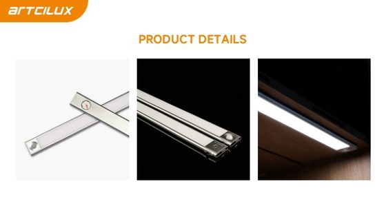 A3378 Cảm biến cơ thể có thể sạc lại Đèn treo 200/400/520*40*12mm DC12V 4014-33LED 1.25W Ra>90